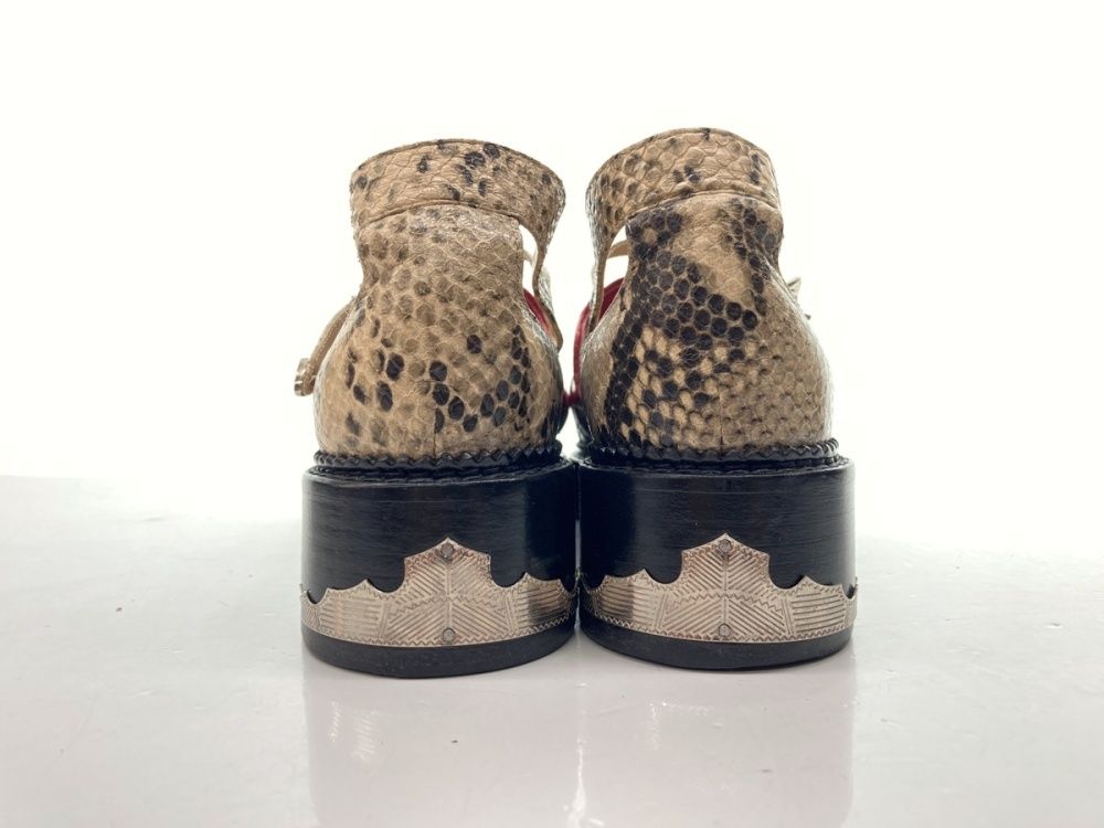 トーガ TOGA パイソン シューズ ローファー メタル ポインテッド