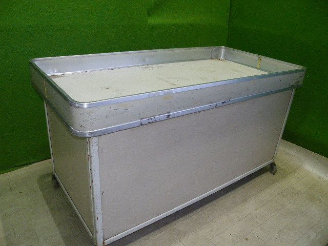 【汚れ・キズ有り】KAWAJUN製 W150cm 折りたたみ平台ワゴン キャスター付き W150cm×D75cm■陳列・セール・催事■I-205 汚れ・キズ有り・現状品】KAWAJUN製 W150cm 折りたたみ平台ワゴン