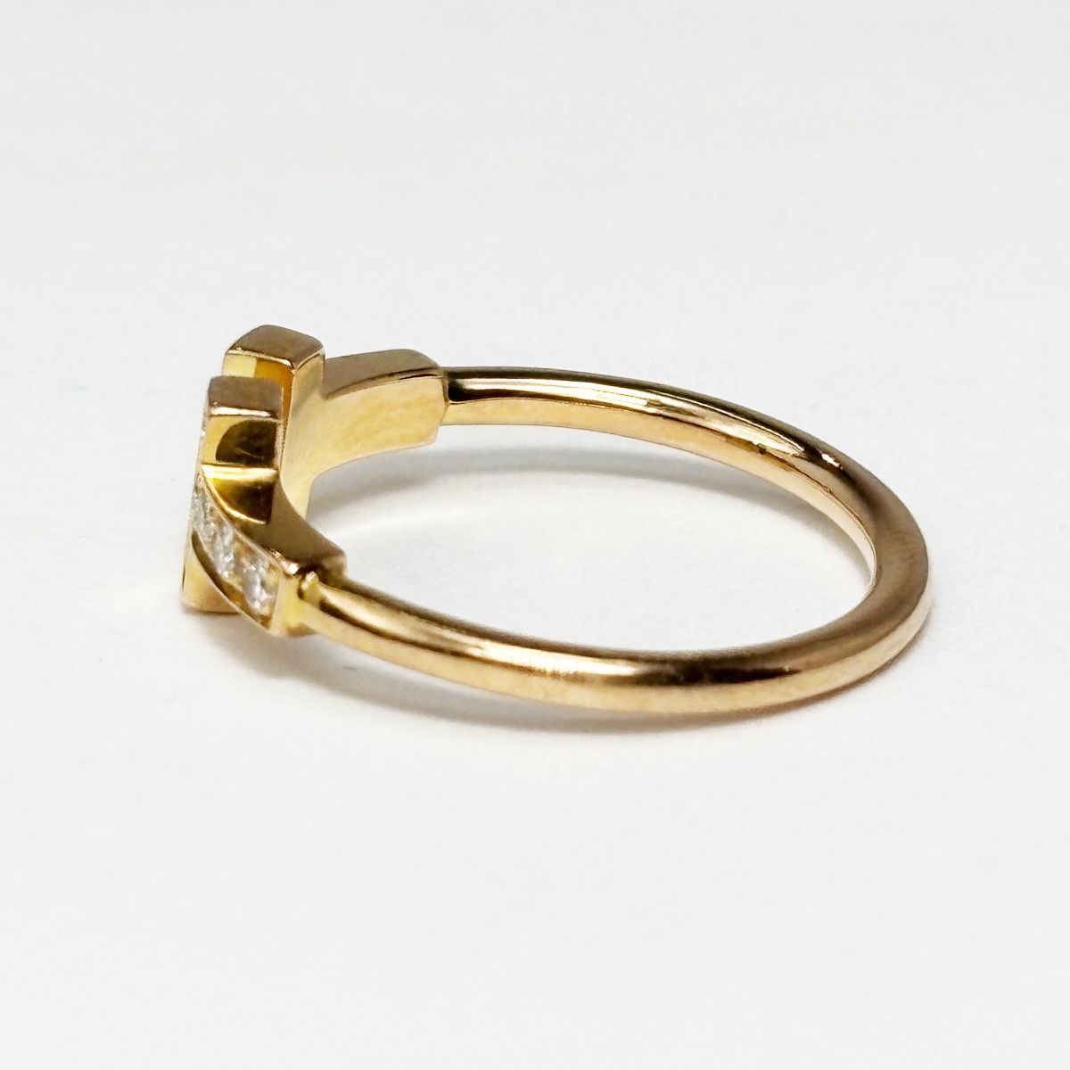 中古】 ティファニーT K18 ダイヤモンド ワイヤーリング 指輪