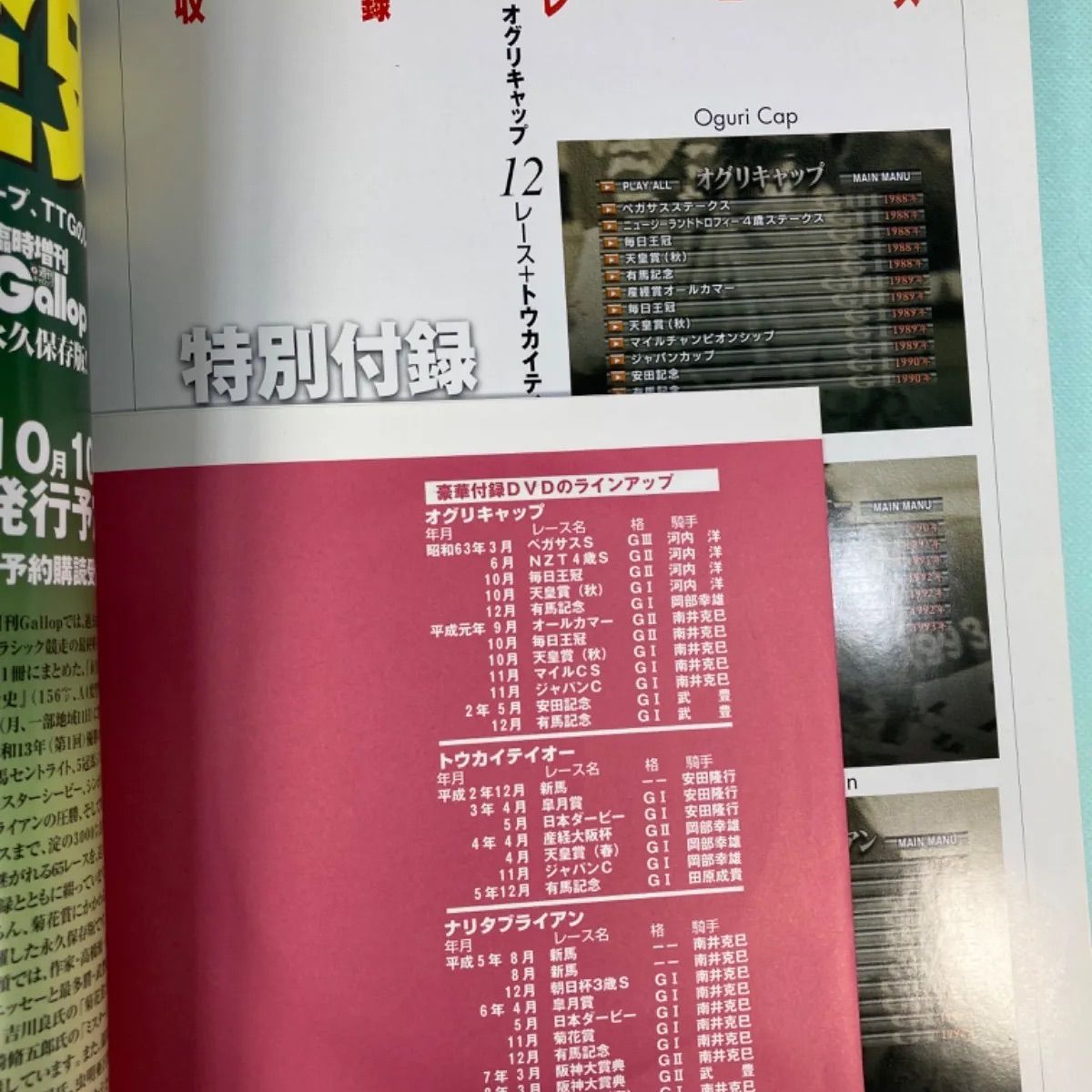 Gallop DVD 100名馬 セレクション オグリキャップ トウカイテイオー