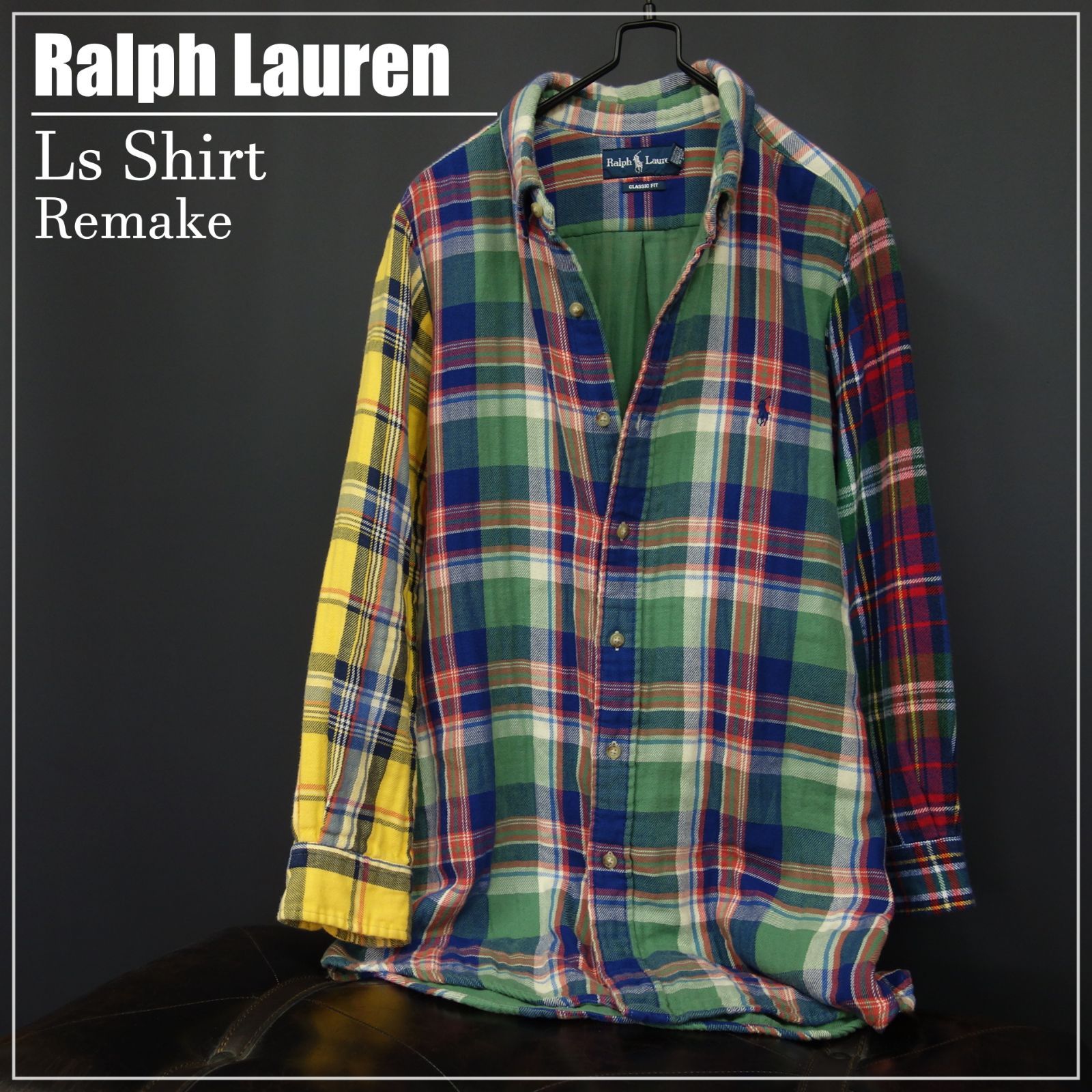 70s Sears Lサイズ 長袖ネルシャツ 赤青チェック カート・コバーン着