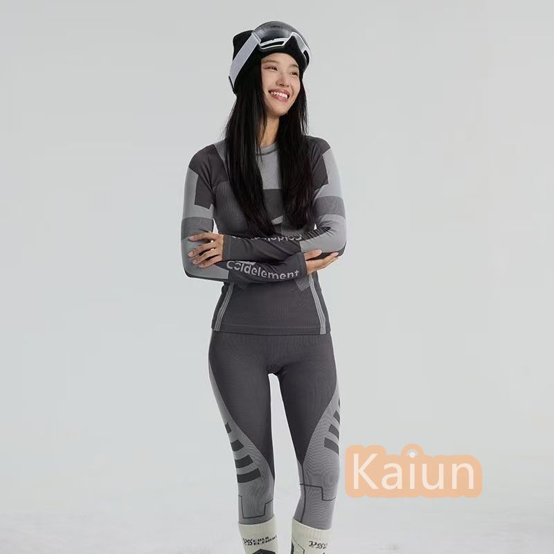 男女兼用 C Element 速乾ウェア 保温 通気性良好 屋外スキー 登山 自転車用スポーツインナーセット