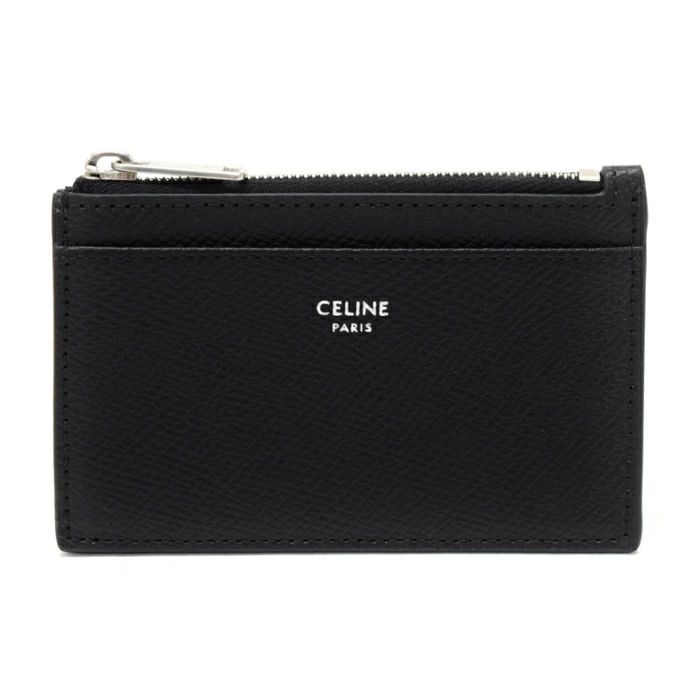 セリーヌ 現行品 ジップ付きコンパクト カードホルダー コインケース ブラック CELINE 【新品・未使用品】セリーヌ ジップ付きカードホルダー
