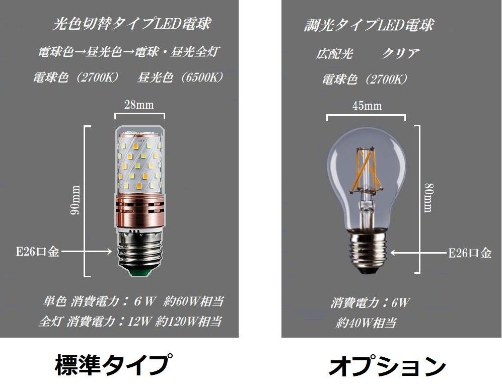 【新品】ガラスカップ シャンデリア 6 灯 光色切替LED付　ワンタッチ206