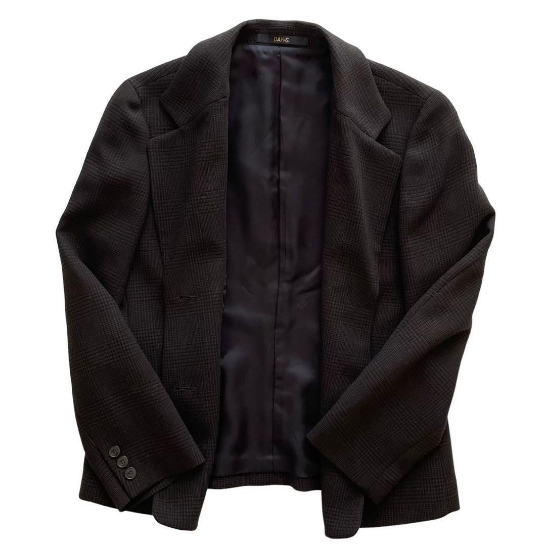 DAKS ダックス ジャケット 厚手ウール チェック ダークブラウン DAKS ダックス ジャケット 厚手ウール チェック ダークブラウン