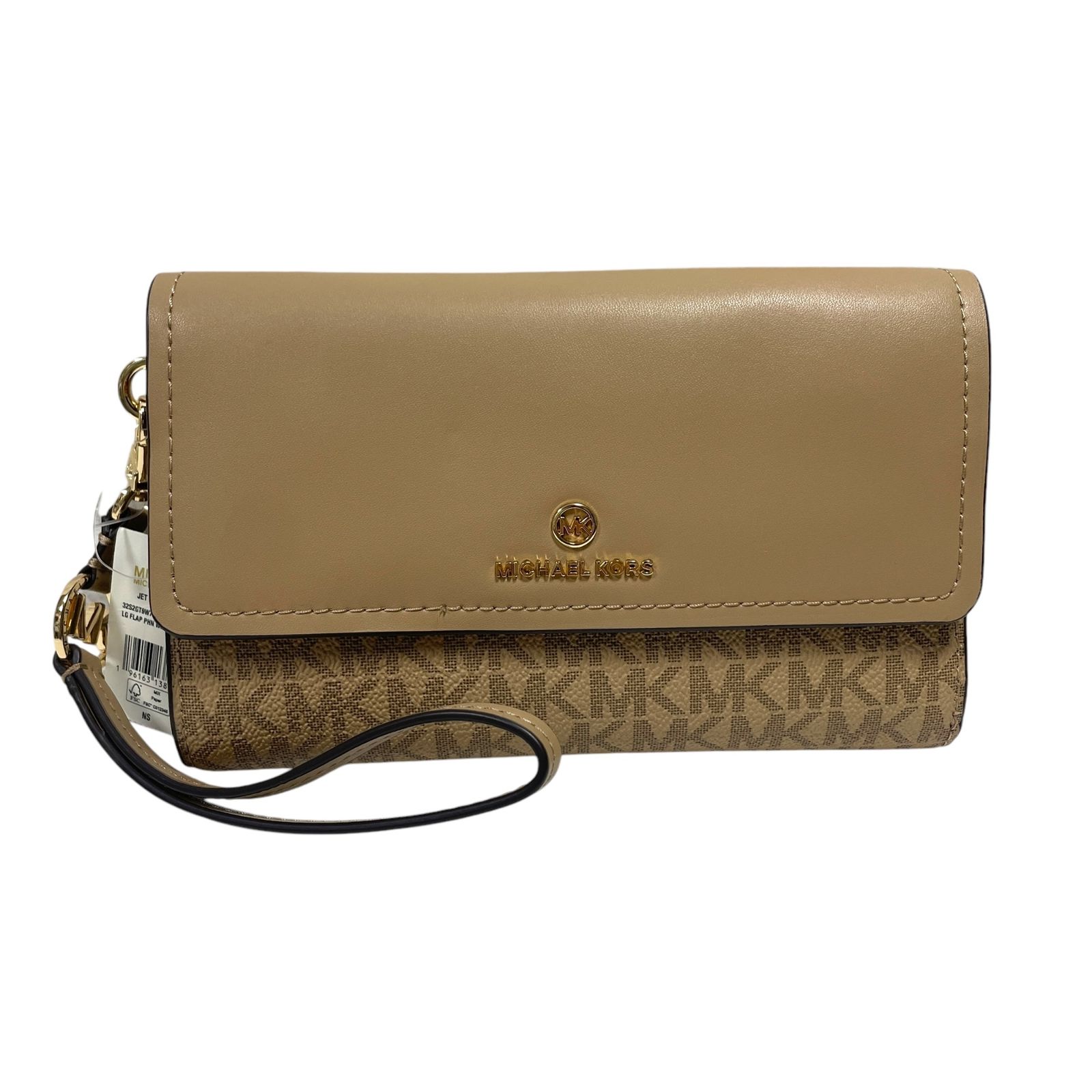 ◆ ◆ MICHAEL KORS マイケルコース MK シグネチャー キャメル レザー 長財布 リストレット ストラップ 本体のみ V76998NM