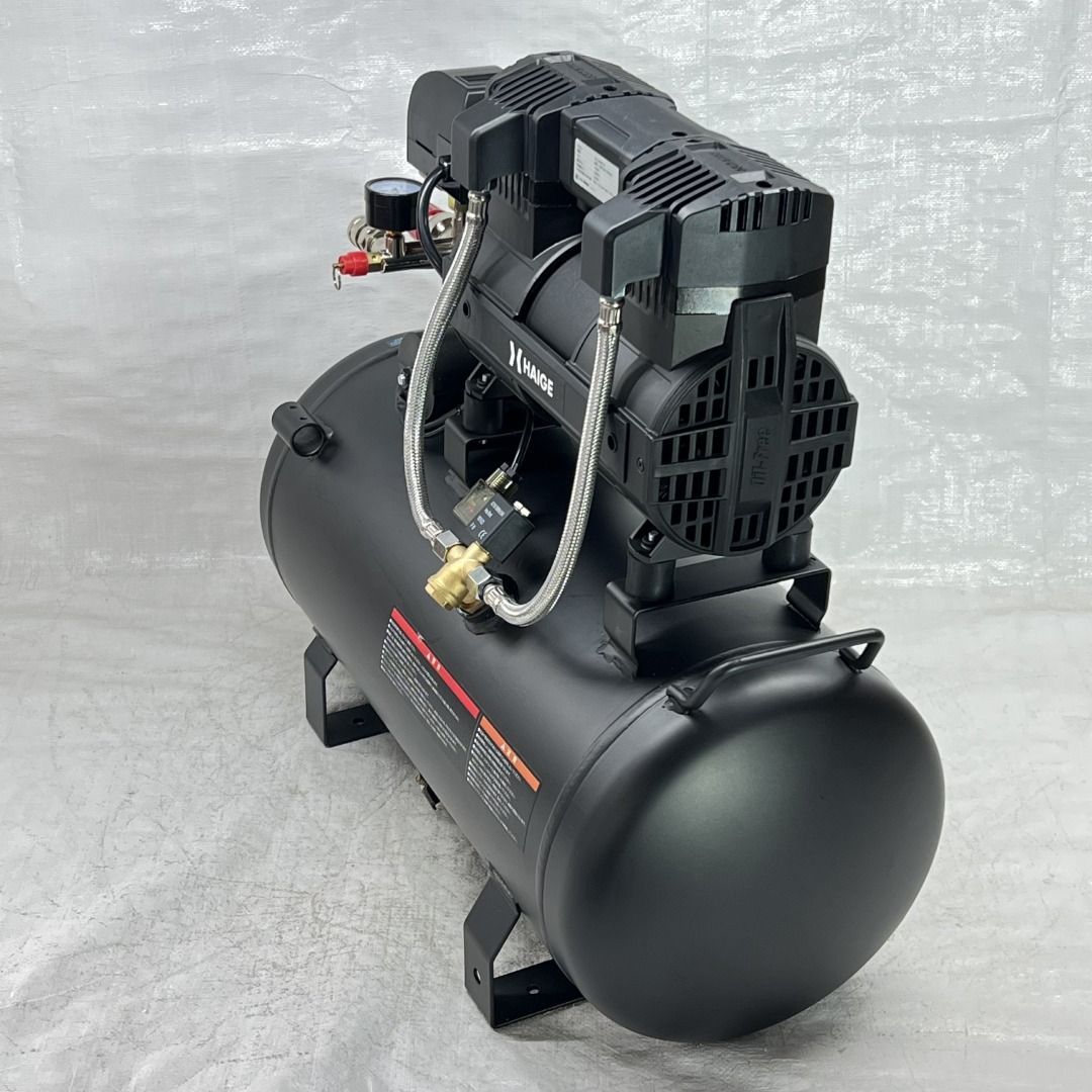 コンプレッサー 静音 30L 高吐出量 メンテナンスフリー オイルフリー タンク内塗装 ブラック HG-1300RB-30 634-1 HRDEVELOPMENT_JP