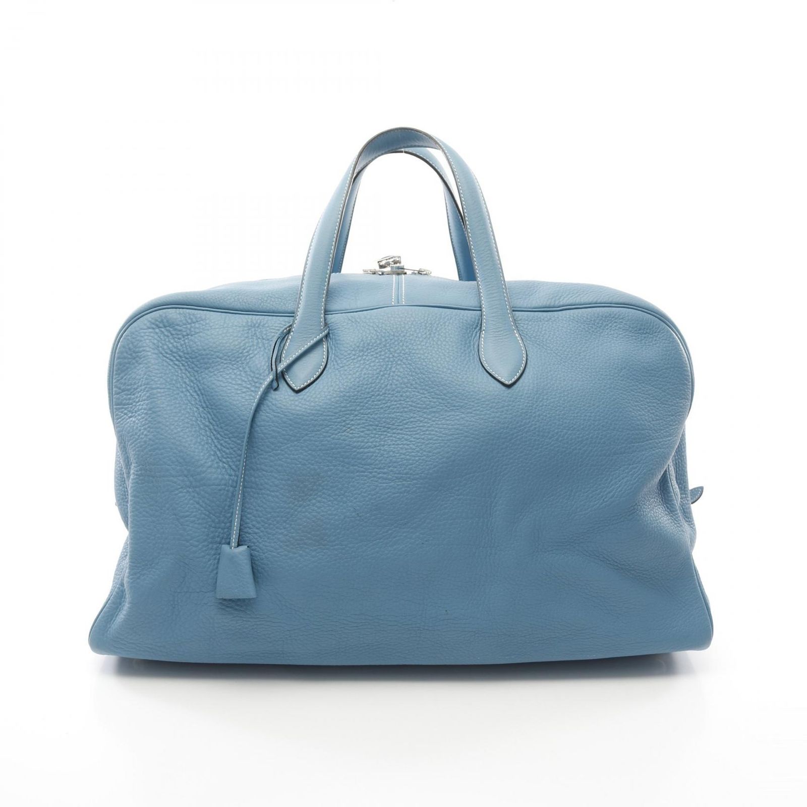 HERMES エルメス ヴィクトリア50 ブルージーン ボストンバッグ