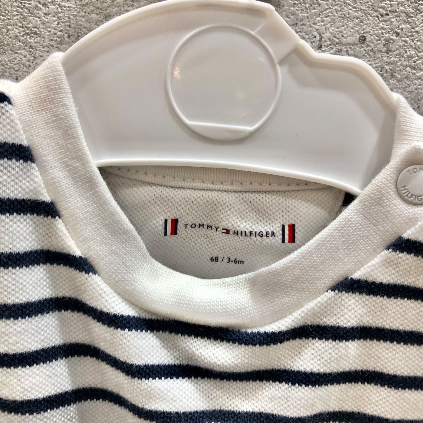 トミー tommy ボーダーワンピース帽子セット 3-6ｍ - メルカリ