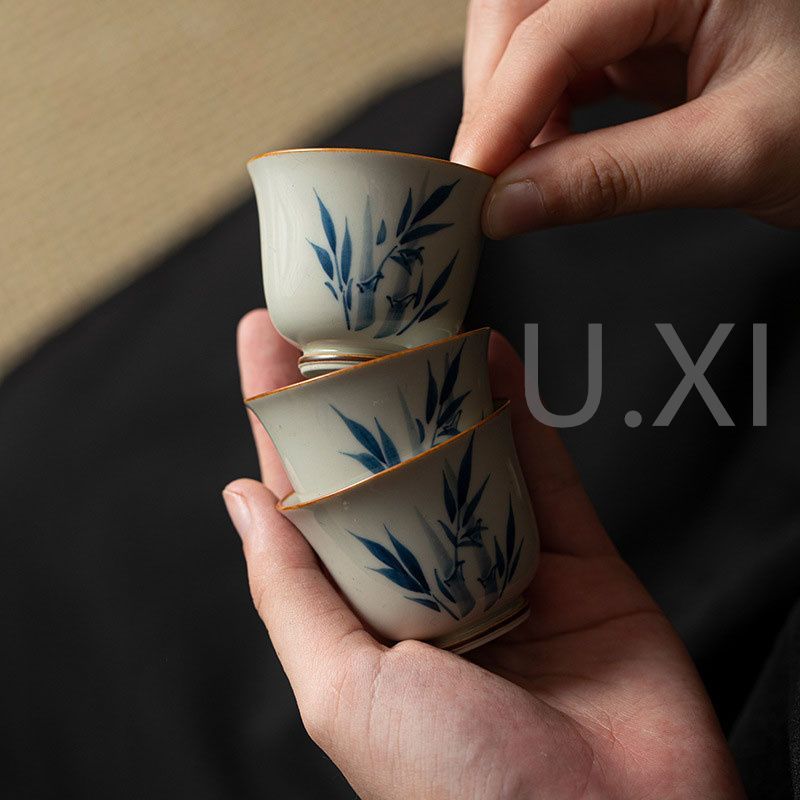 景徳鎮 中国茶器 陶器 手作り 手描き 竹 茶杯 湯のみ ティーカップ 茶碗 - メルカリ