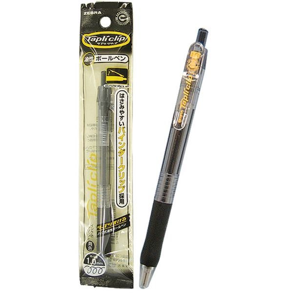 まとめ） ゼブラ タプリクリップボールペン 0.4mm 黒