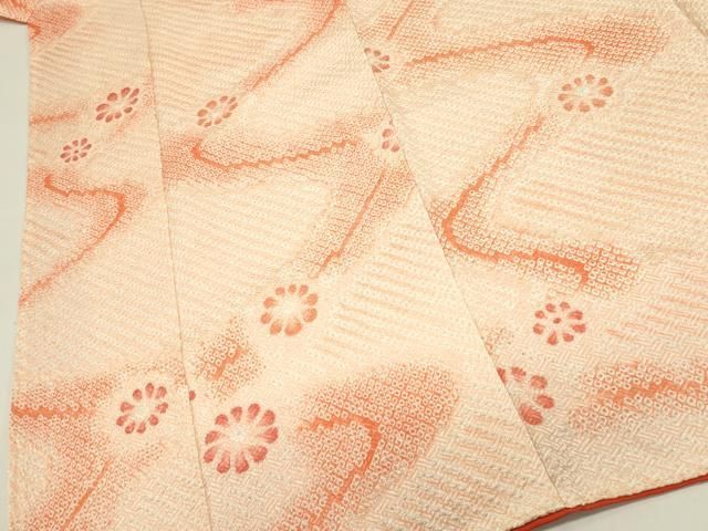 平和屋着物□上質な小紋 総絞り 流水花文 暈し染め 正絹 逸品