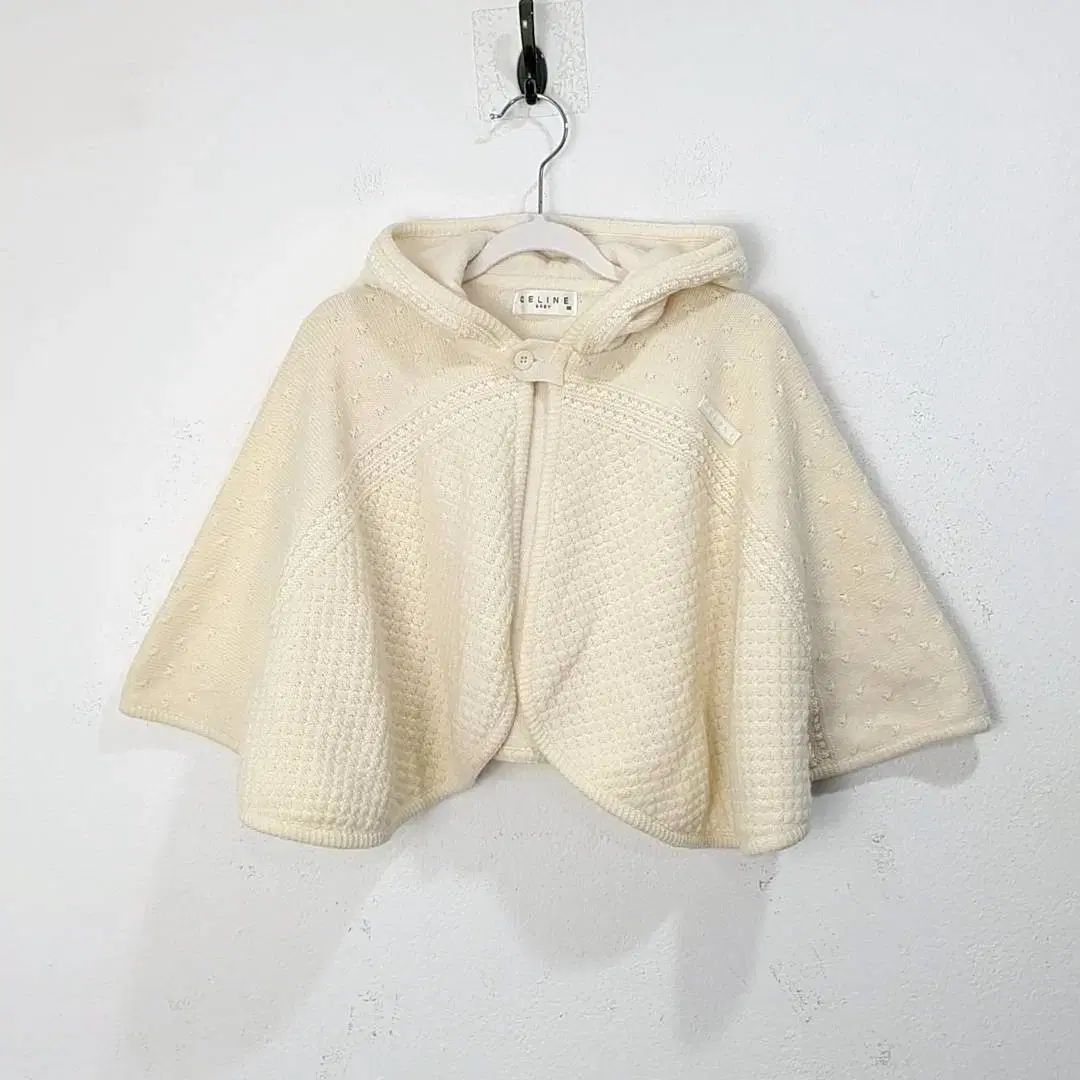 90 Celine アイボリー ニット ケープ ポンチョ