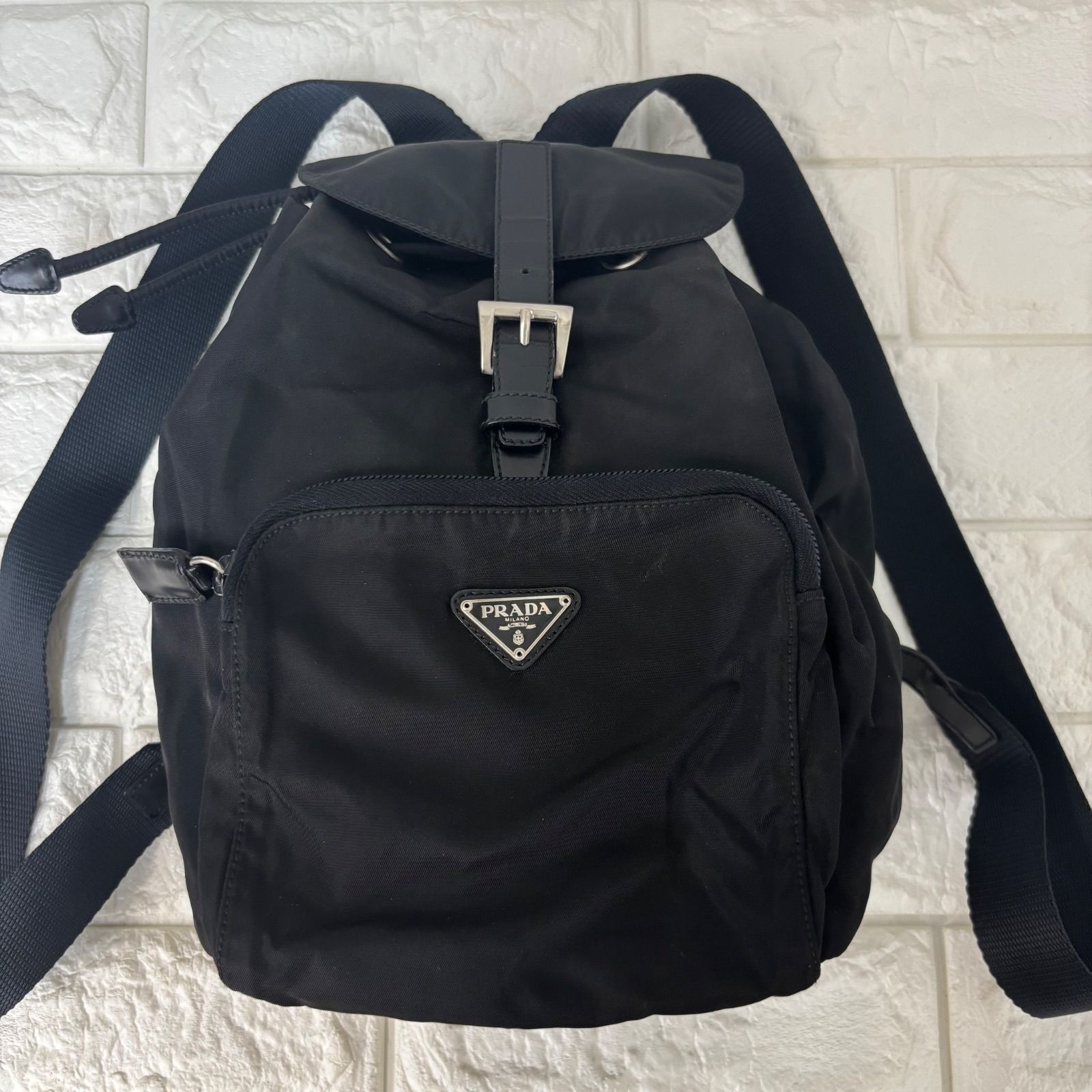 s)PRADA プラダ ミニリュック バックパック ナイロン 三角ロゴ