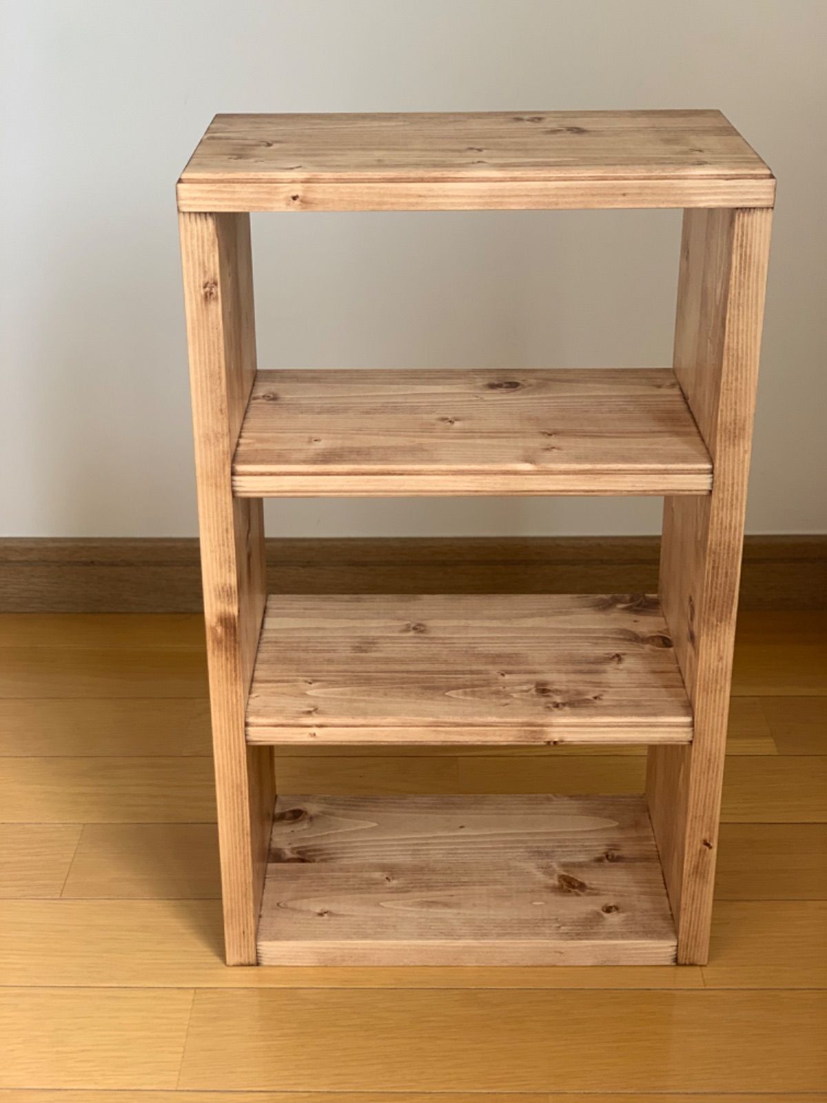 【無垢材】3段カフェラック　アンティーク　ブックラック 無垢材】3段カフェラック アンティーク ブックラック