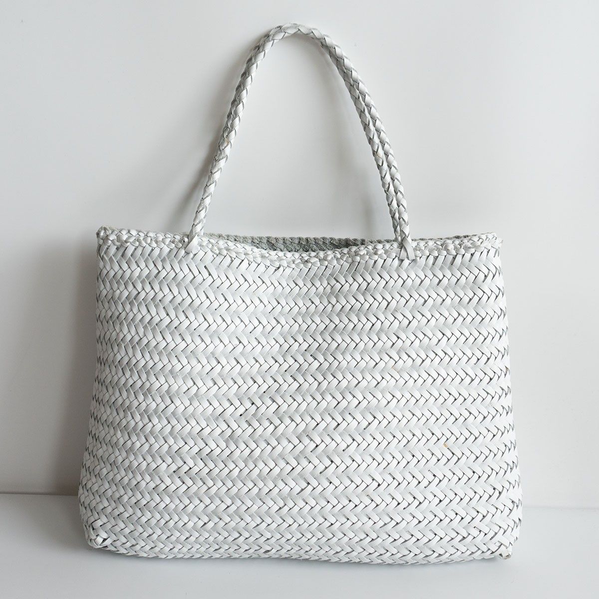 美品 dragon／ドラゴン ホワイト レザートートバッグ 正規品 DRAGON