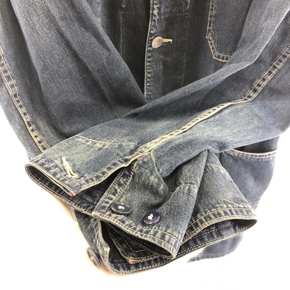 BLUE BLUE デニムカバーオール　サイズ3/L 中古】BLUE BLUE デニムカバーオール サイズ3 インディゴ ブルーブルー[17]