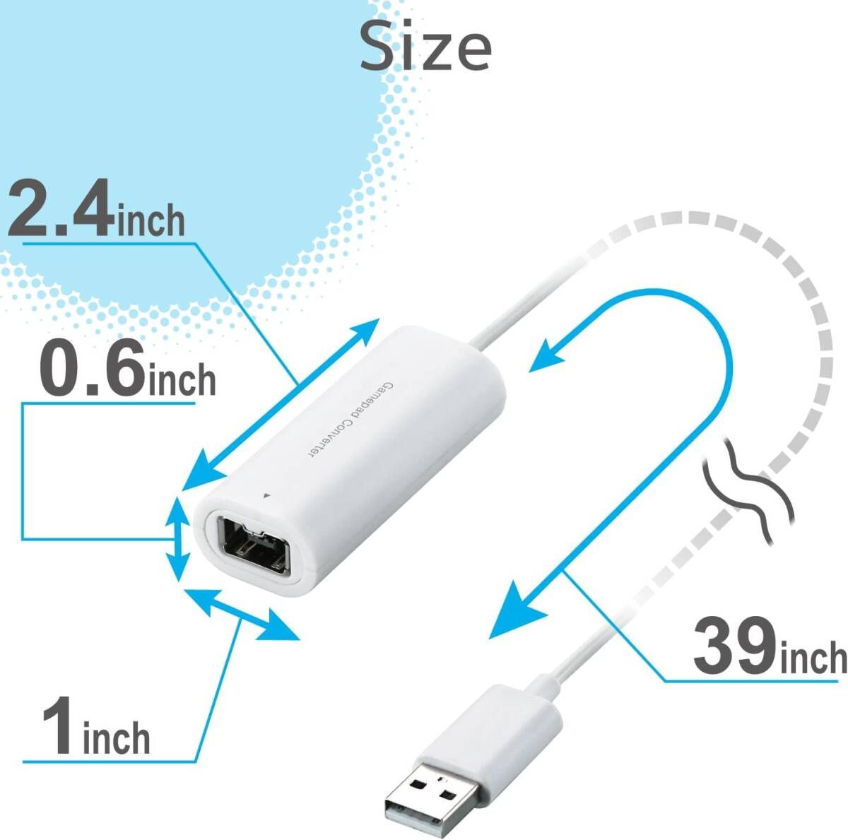 [J-RR607130076920] エレコム ゲームパッドコンバータ USB接続 Wii クラシックコントローラ対応 1ポート ホワイト JC-W01UWH ELECOM