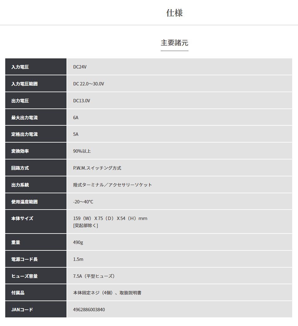 セルスターDC/DCコンバーターDC-606定格5A最大6A出力24V→12V変換2系統出力端子搭載