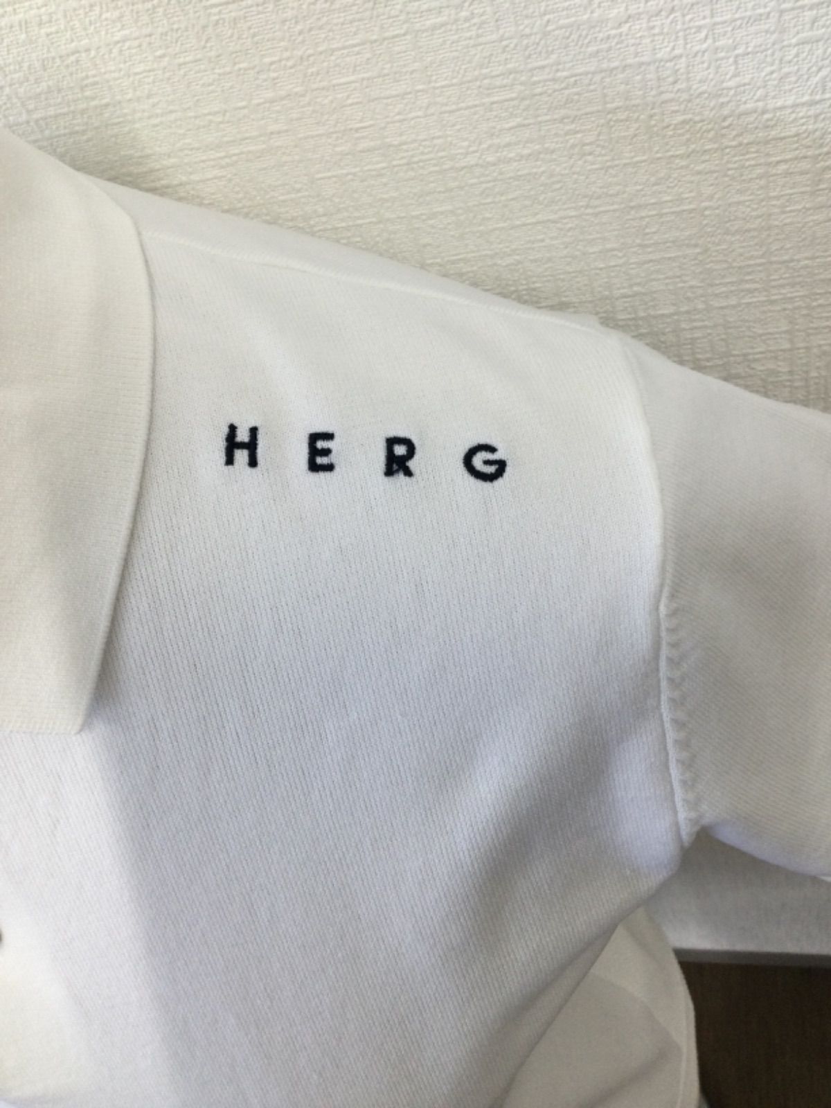 HERG1 ホワイトポロシャツ ゴルフウェア HERG1 ポロシャツ WS サイズ