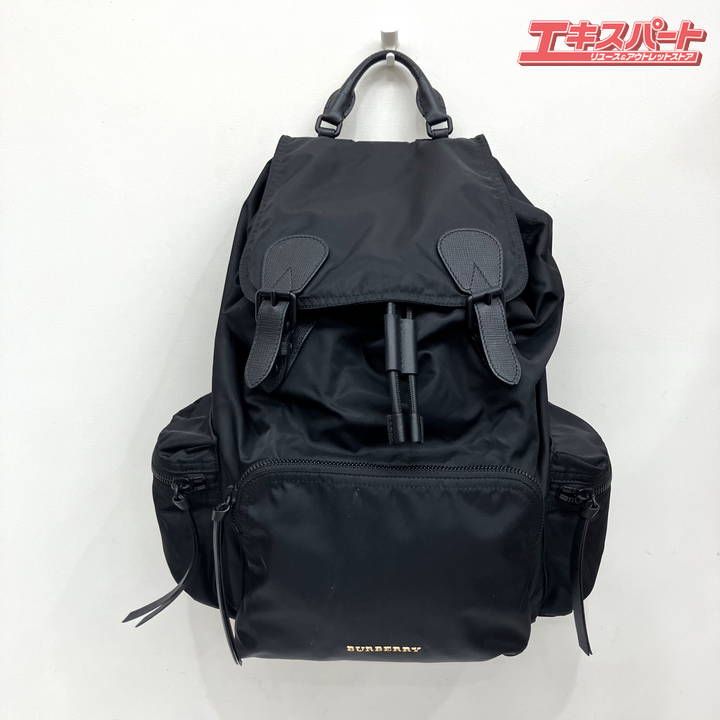 美品☆　バーバリーズ　ロゴプレート　リュック　バックパック　レザー　キャンバス BURBERRY バーバリー ロゴプレート バックパック リュックサック