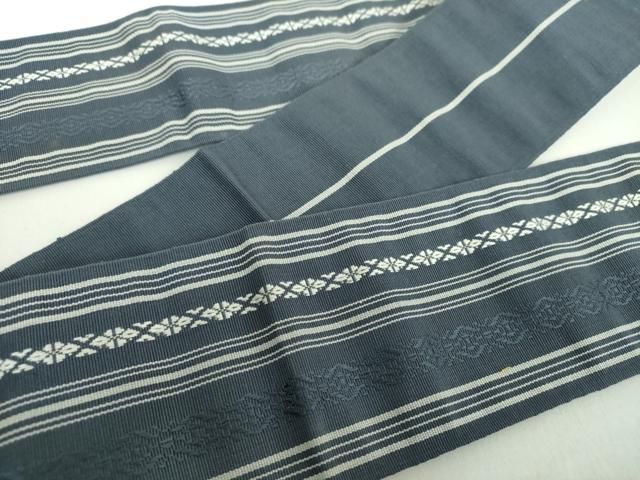 平和屋着物●男性 本場筑前博多織 両面 角帯 献上 森博多織謹製 証紙付き 正絹 DAAX4647ps