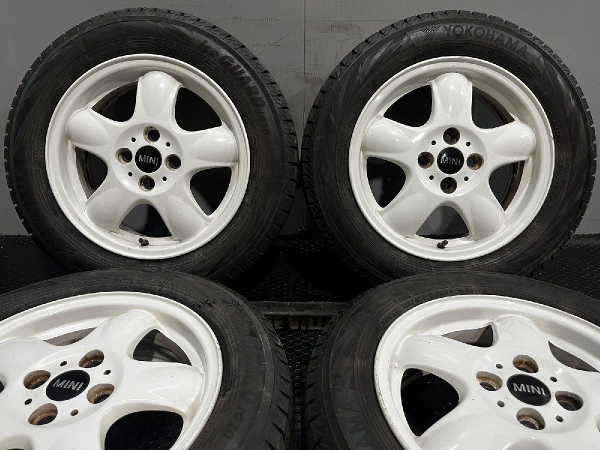 YOKOHAMA iG70 175 65R15 スタッドレス BMW R56 MINI 純正ホイール 15インチ 5.5J4HPCD100 45 21年製 バリ溝 ホワイト MTJ807