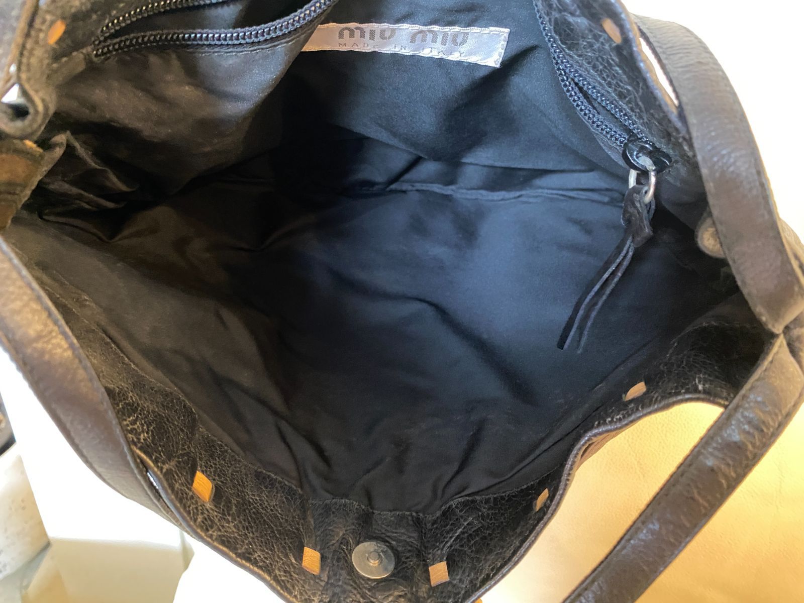 頑丈な 90s miumiu ミュウミュウ ハンドバッグ ショルダーバッグ ステッチ 人気商品！
