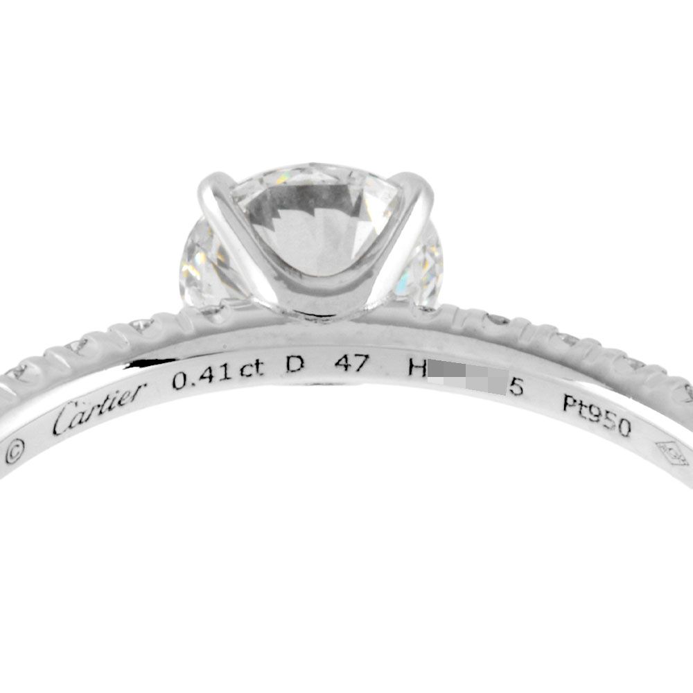 カルティエ Cartier エタンセル ドゥ カルティエ ソリテール リング ハーフエタニティ 指輪 ダイヤモンド 0.41ct #47 Pt950 7号 レディース【中古】