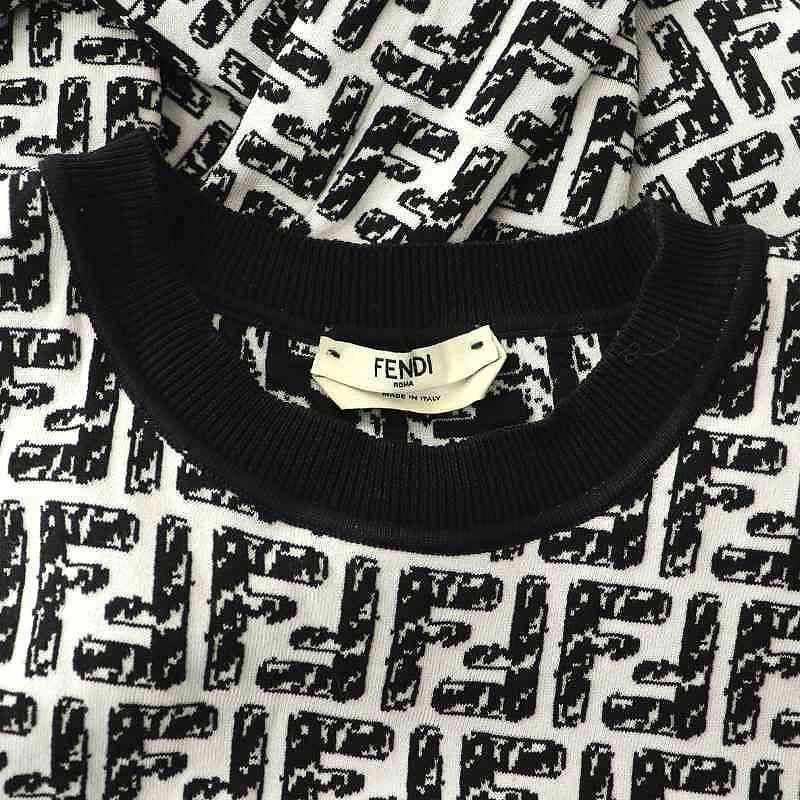 フェンディ FENDI FFロゴ ズッカ柄 ニット ハーフスリーブワンピース