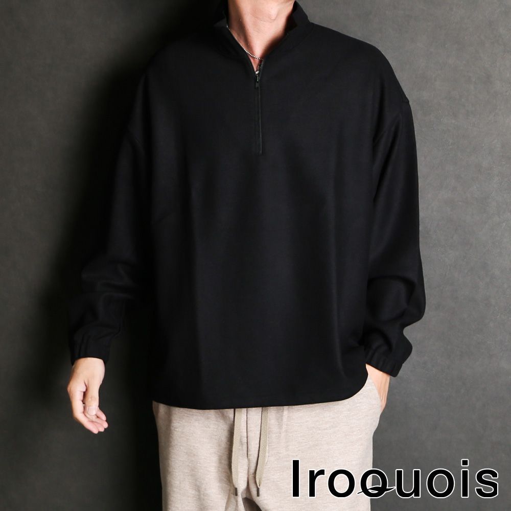Iroquois/イロコイ】 DOUBLE FACE JERSEY HALF ZIP / ハーフジップ 