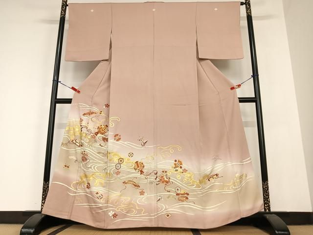 平和屋着物●創業460年 千總 色留袖 駒刺繍 立波松竹梅宝尽くし文 暈し染め 金彩 大丸扱い 正絹 AABC0093zg