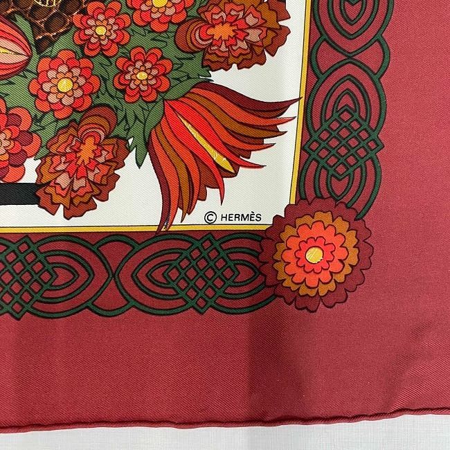 ☆HERMES☆ スカーフ カレ90 デコパージュ シルク ダークレッド. 楽天市場】未使用 エルメス HERMES カレ90 Decoupages