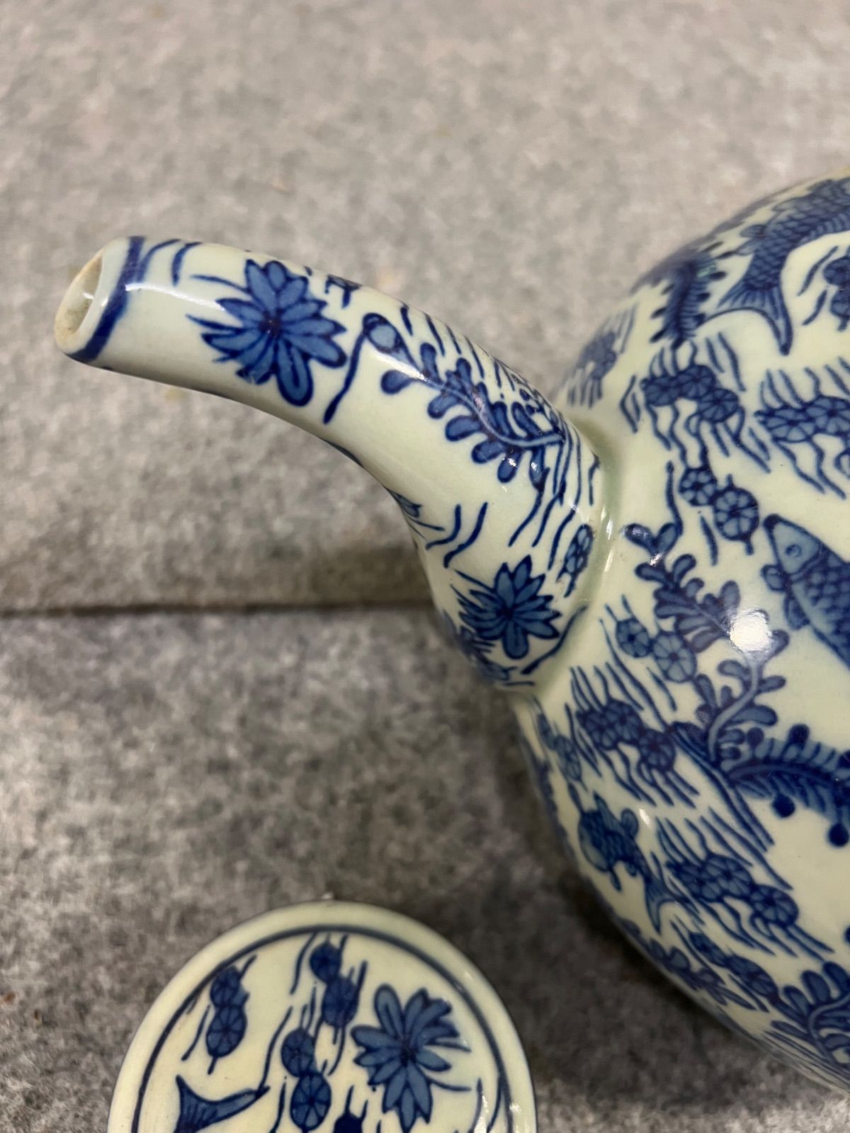 ⭐︎ レトロ 骨董 茶 食器 急須 青花 染付 急須 お茶 茶道具 - メルカリ