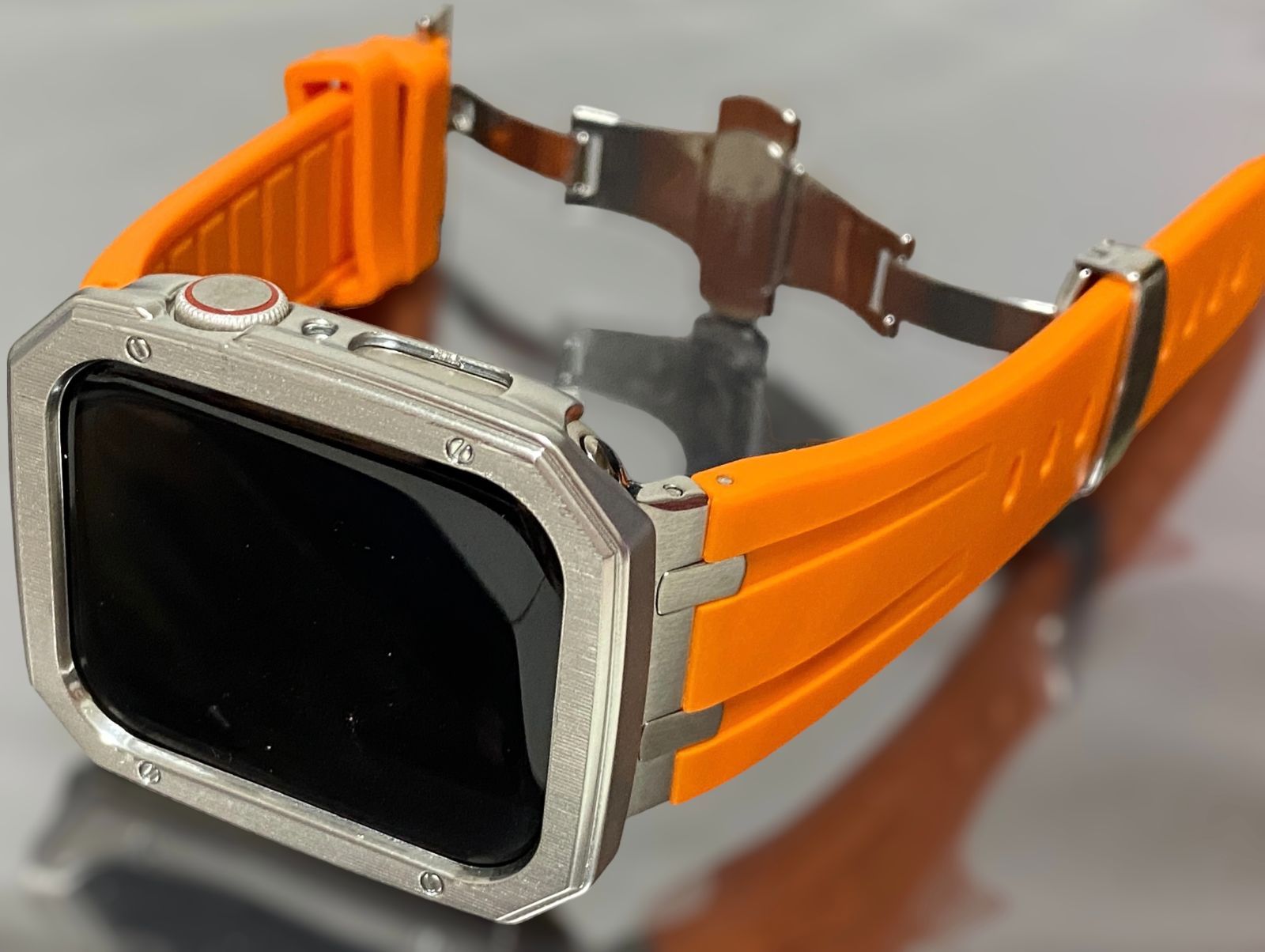 稼働品 ブリラミコ ナンバー 46mm ブラック ラバーバンド クォーツ