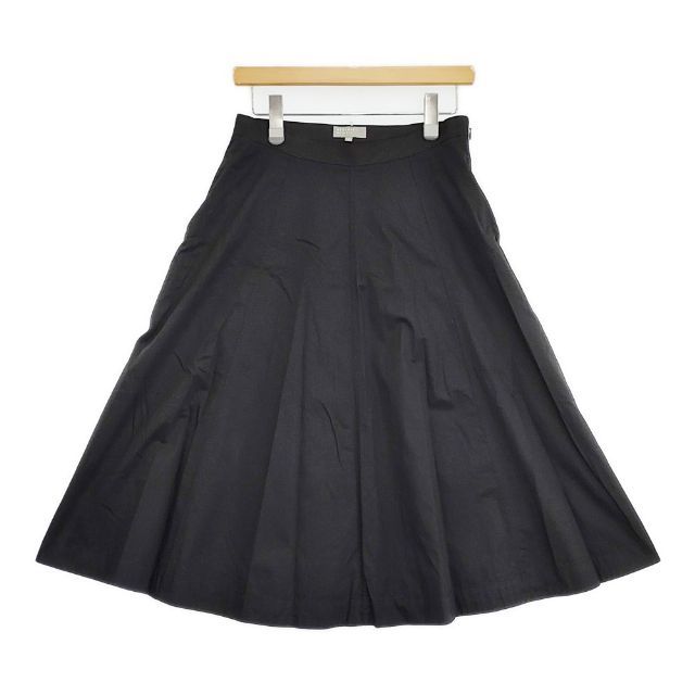 MARGARET HOWELL 578-3132001 WASHED COTTON SATIN スカート 23SS ブラック レディース マーガレットハウエル 5-0921M∞