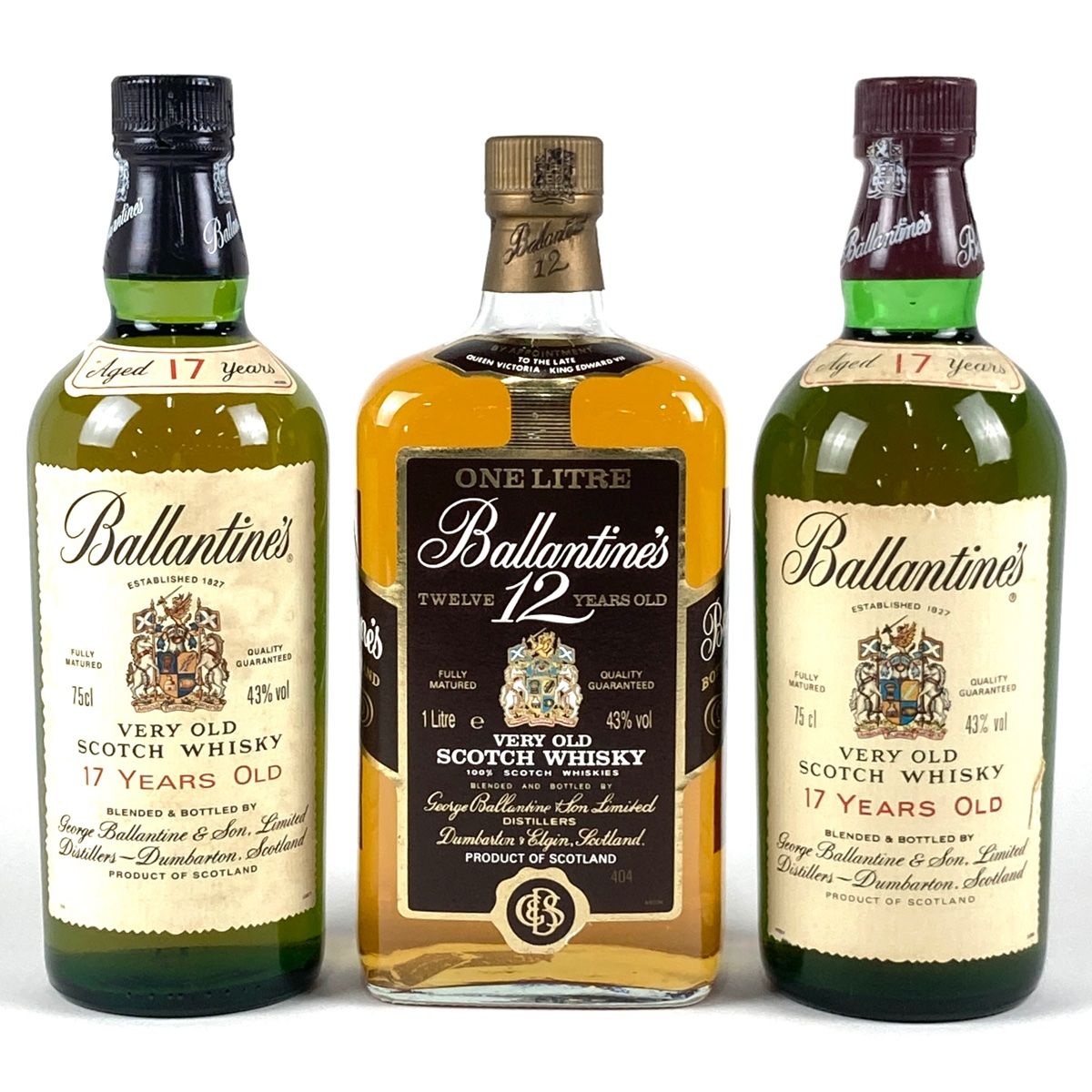  3本 バランタイン Ballantines 17年 12年 スコッチ 750ml ウイスキー セット 【古酒】