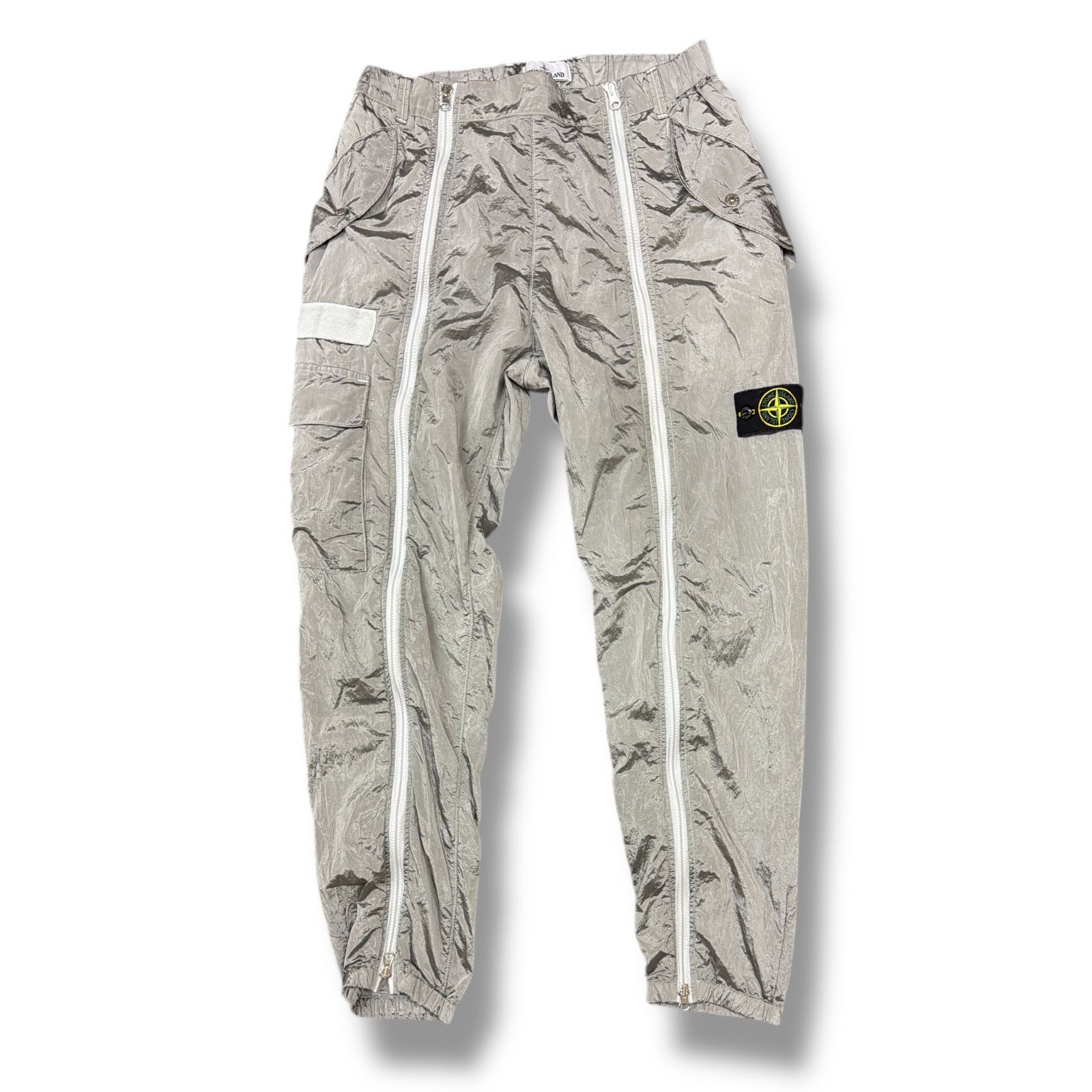 正規 STONE ISLAND 22AW Front Zip Nylon Metal Cargo Pants フロントジップ ナイロンメタル カーゴパンツ イージーパンツ ストーンアイランド 771531619 グレー W34 445M3