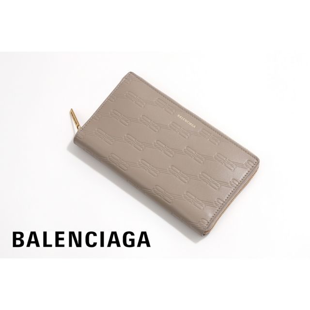 バレンシアガ 財布 BALENCIAGA長財布バレンシアガ 717787 210JR 2906 Balenciagaラウンドファスナー 長財布  ロングウォレット レディース グレー レア人気 ロゴ レザー 誕生日 プレゼント 贈り物 父の日 新品 正規品 あ