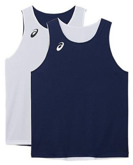 asics アシックス REVERSIBLETOP ピーコート 140 2063A204 400 | スポーツ スポーツウェア バスケットボール リバーシブルシャツ ゲームシャツ 袖なし ノースリーブ 吸汗速乾 ユニセックス キッズ スポ