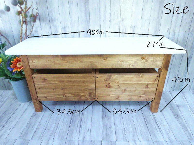 2人掛けベンチ 収納ボックス