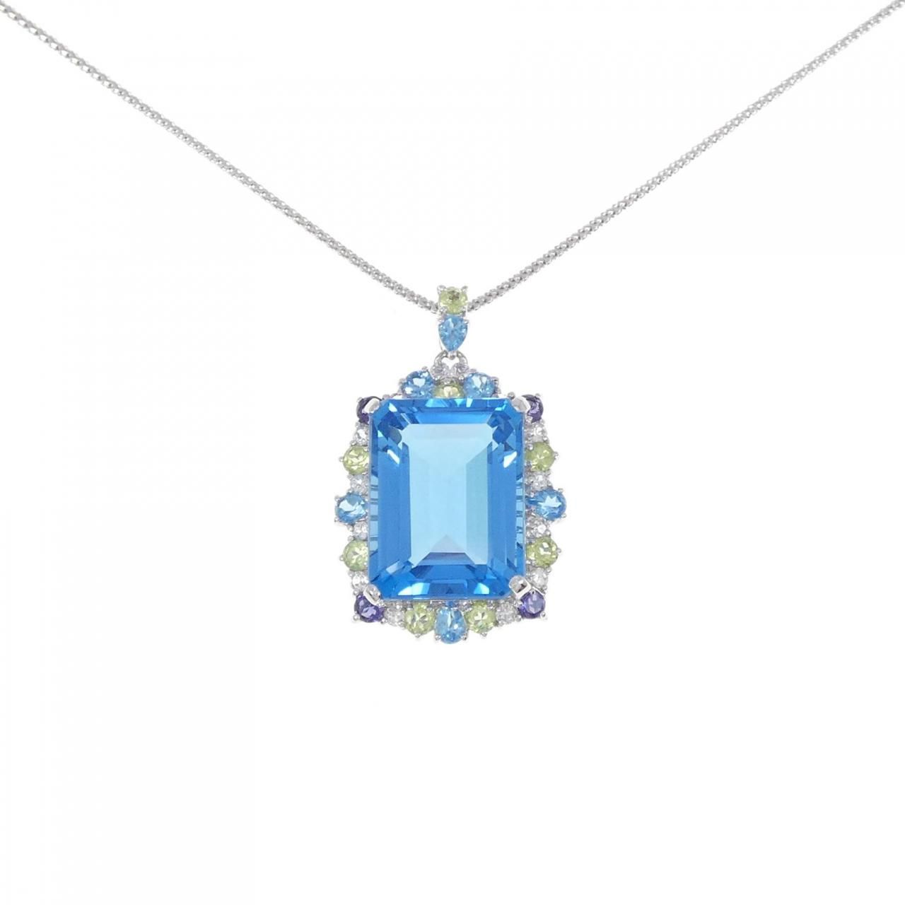 K14WG ブルートパーズのネックレス K14WG ブルートパーズ ネックレス 28.00CT - メルカリ