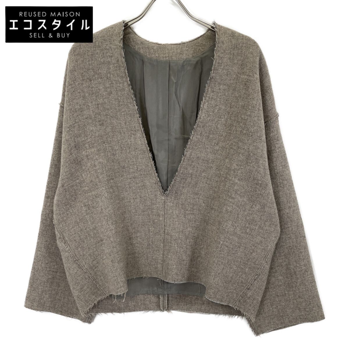 r iam plage リアムプラージュ 23年製 ｸﾞﾚｰ ｶｯﾄｵﾌﾃﾞｻﾞｲﾝ Vﾈｯｸﾌﾟﾙｵｰﾊﾞｰ F