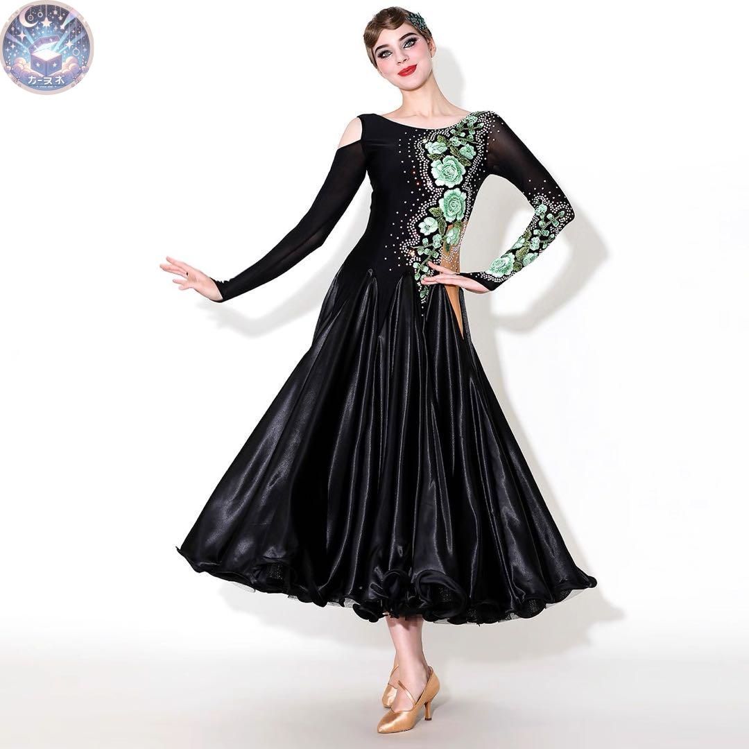 ♥ 魅力溢れるストーン付スタンダードドレス 華やかダンスパーティーにおすすめ