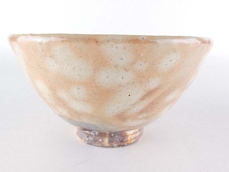 清宮】山根清玩 造「萩茶碗」共箱 幅 約13.3cm 高さ 約7.8cm 茶道具