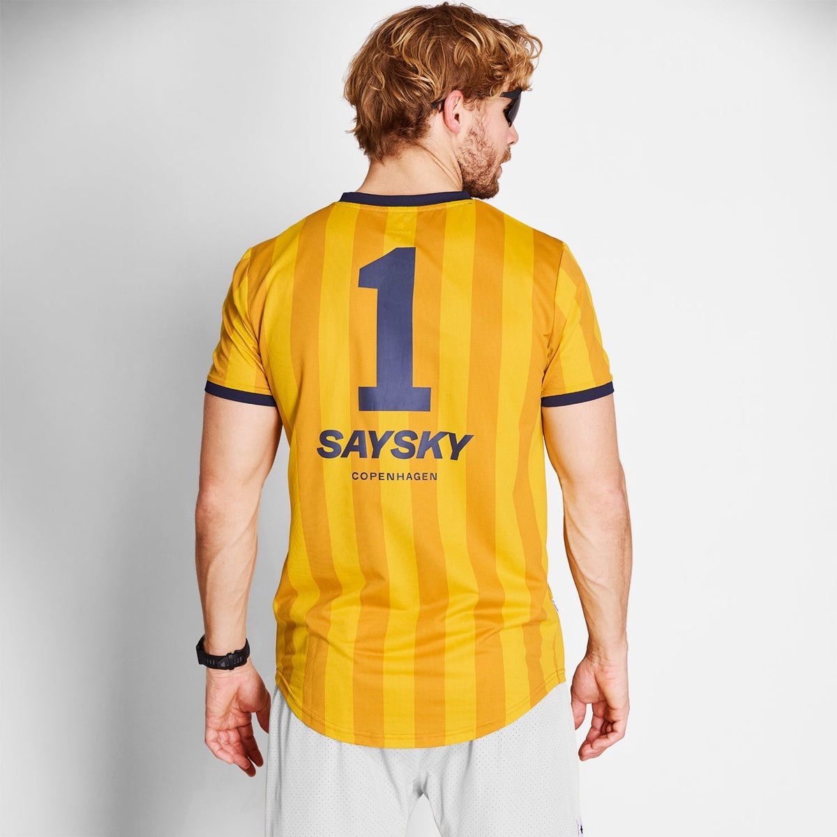 定価 ¥9 350｜2025 SAYSKY Stripe Combat Tシャツ YELLOW AOP Sサイズ