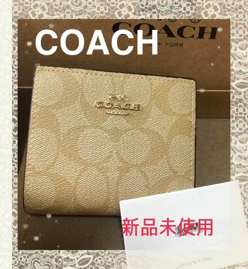 日本全国 送料無料 新品 未使用 COACH 二つ折り財布 コンパクト ライト