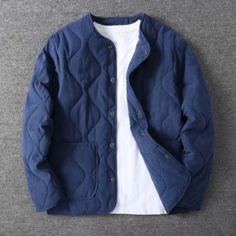 ノーカラーキルティングジャケット アウター ノーカラー