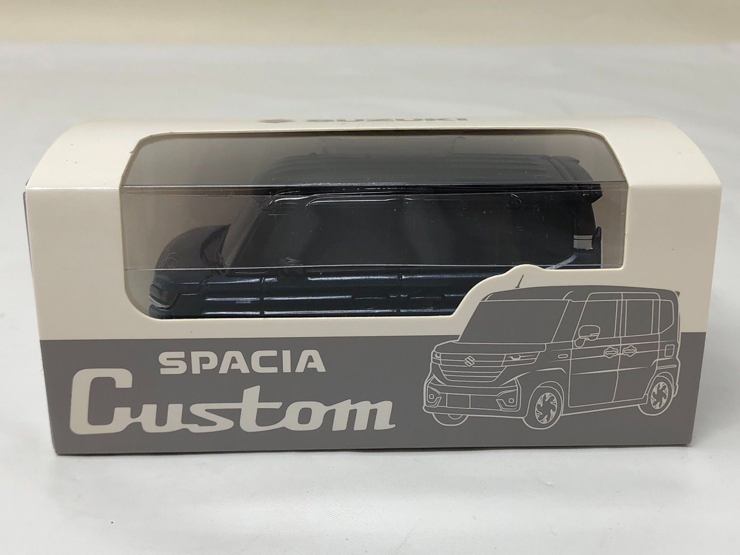 【非売品】SUZUKI 【スペーシアカスタム】プルバックカー　黒　車長約７ｃｍ ◇非売品スズキ SUZUKI スペーシア カスタム SPACIA Custom プルバック