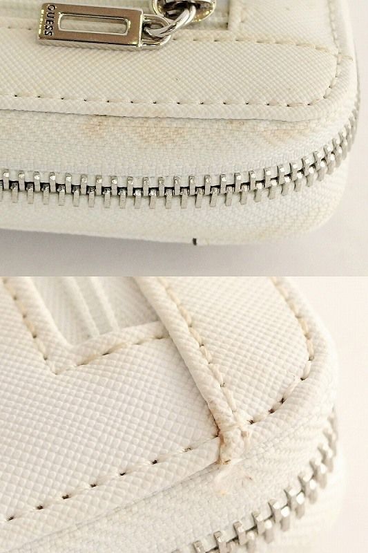 【新品未使用品】GUESS ラウンドファスナー 長財布 正規品　ホワイト GUESS ゲス 財布 VY788146 WHITE NAYA SLG Large Zip Around